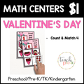 Valentine's Day Math Centers/Count & Match 4