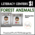 Forest Animals Literacy Centers/Rhyming Pairs Sort