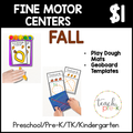 Fall Fine Motor Centers/Play Dough Mats & Geoboard Patterns