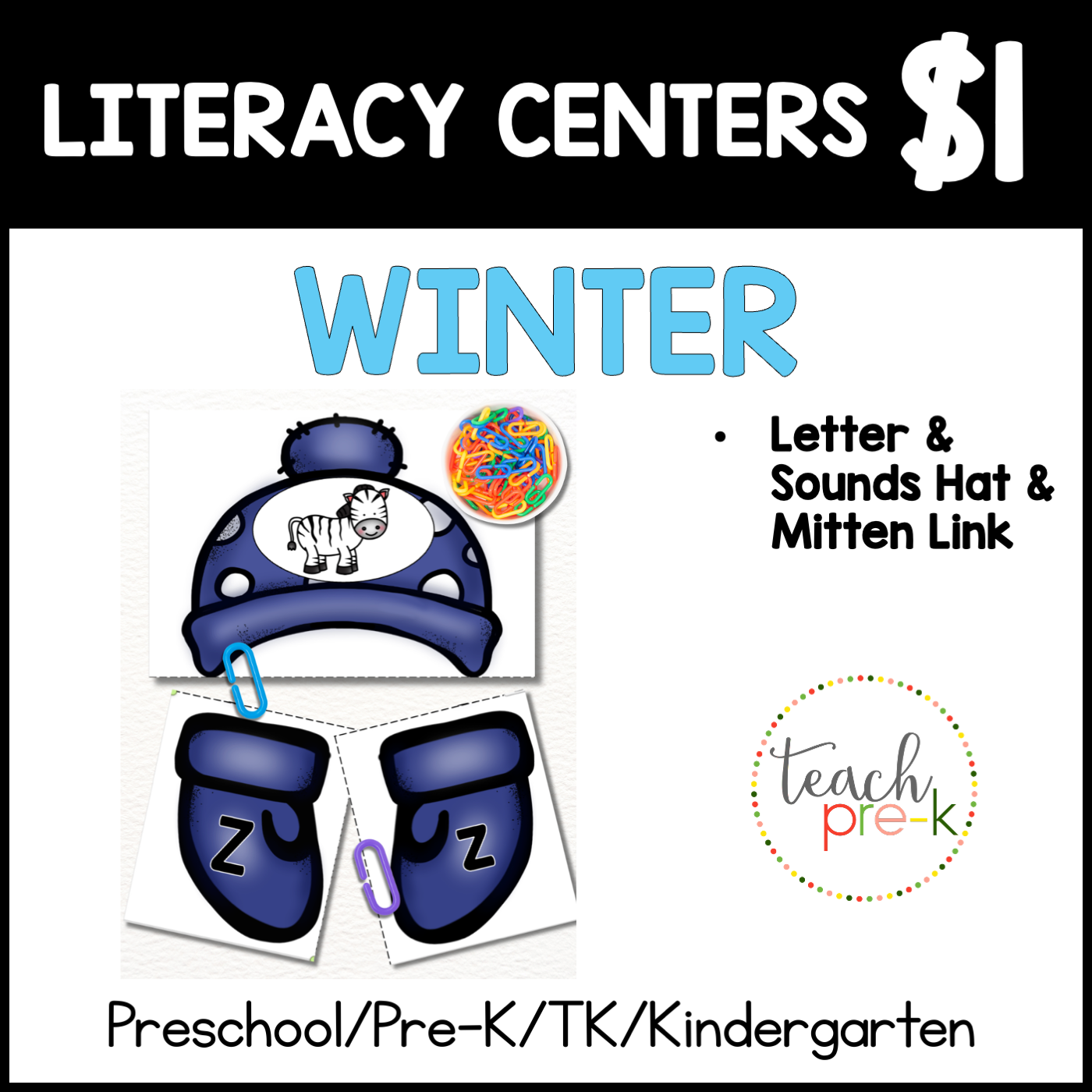 Winter Literacy Centers/Letter Sounds Hat & Mitten Link