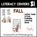 Fall Literacy Centers/Letter Seek & Find & Foldable Coloring Book