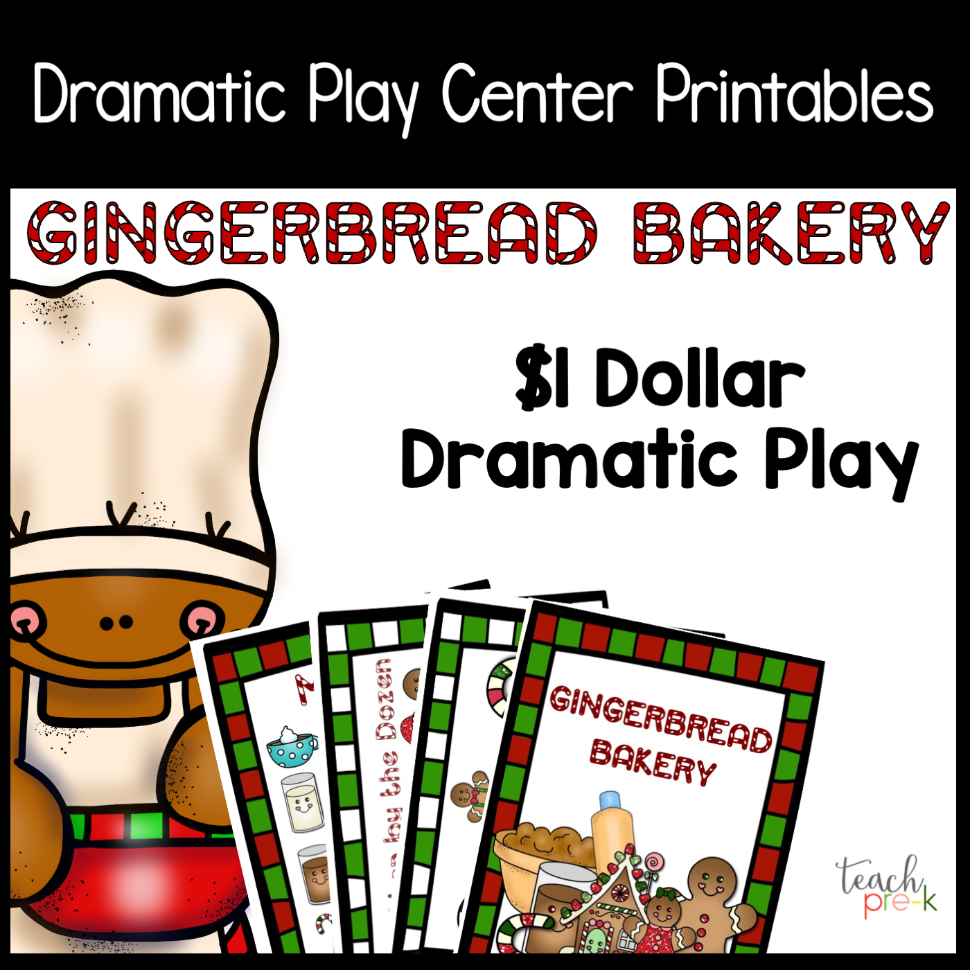 Gingerbread Bakery Dramatic Play Set
