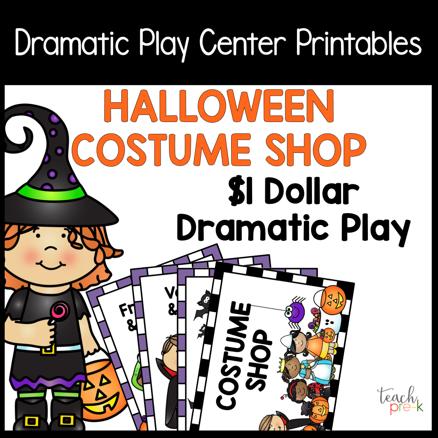 Halloween Costume Shop Dramatic Play Set
