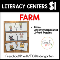 Farm Literacy Centers/Antonym 2-Part Puzzles