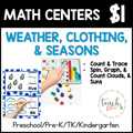 Weather Math Centers/Count & Trace & Spin, Graph, & Count Clouds or Suns