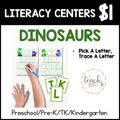 Dinosaur Literacy Centers/Pick A Letter, Trace a Letter