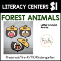 Forest Animals Literacy Centers/Letter & Sound Acorns