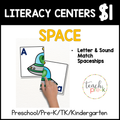 Space Literacy Centers/Letter & Sound Match Space Ships
