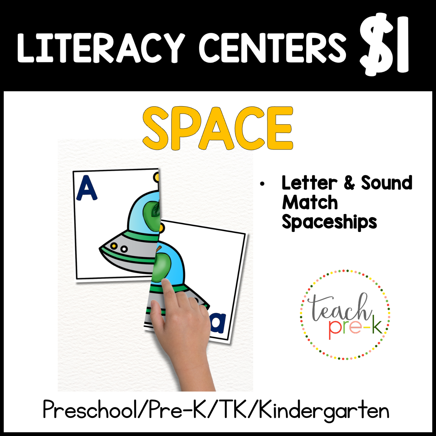 Space Literacy Centers/Letter & Sound Match Space Ships