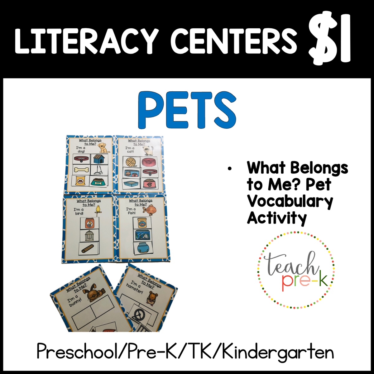 Pets Literacy Centers/What Belongs to Me?
