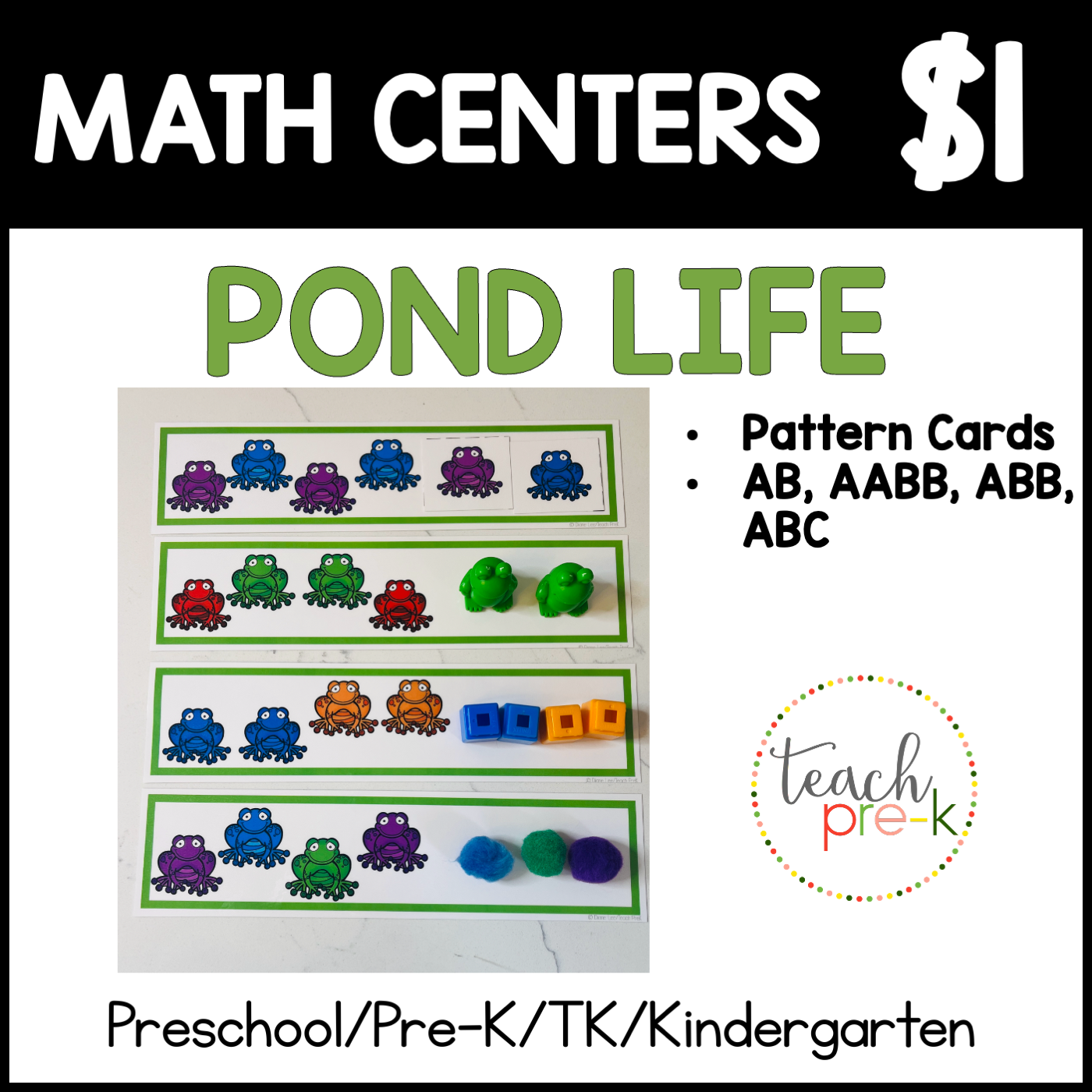 Pond Life Math Centers/Frog Patterns