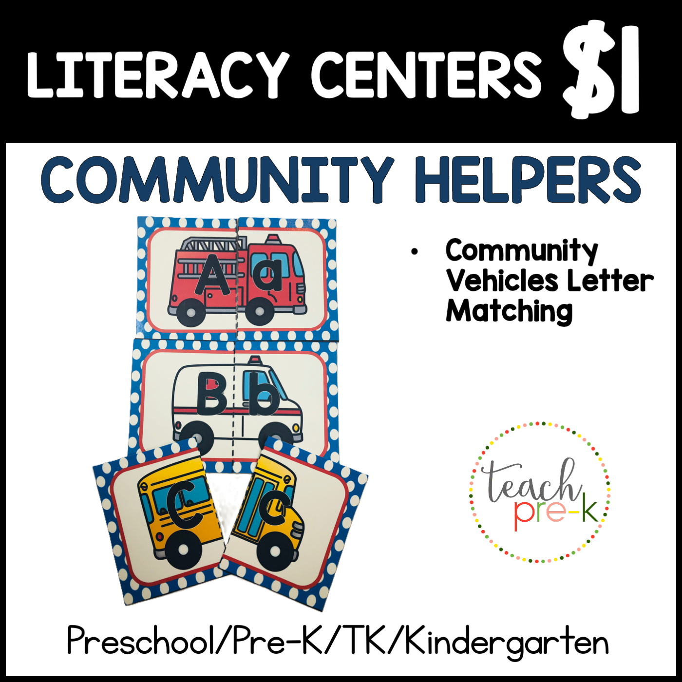 Community Helpers Literacy Centers/Letter & Sounds Match
