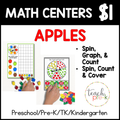 Apples Math Centers/Spin, Graph, & Count & Spin & Cover