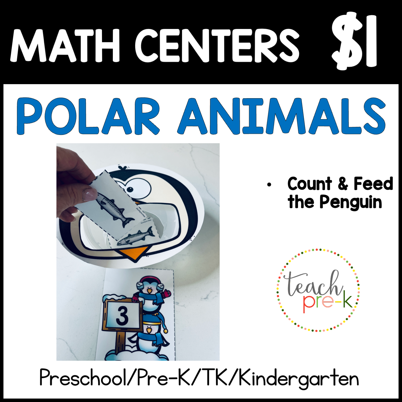 Polar Animals Math Centers/Feed the Hungry Penguins