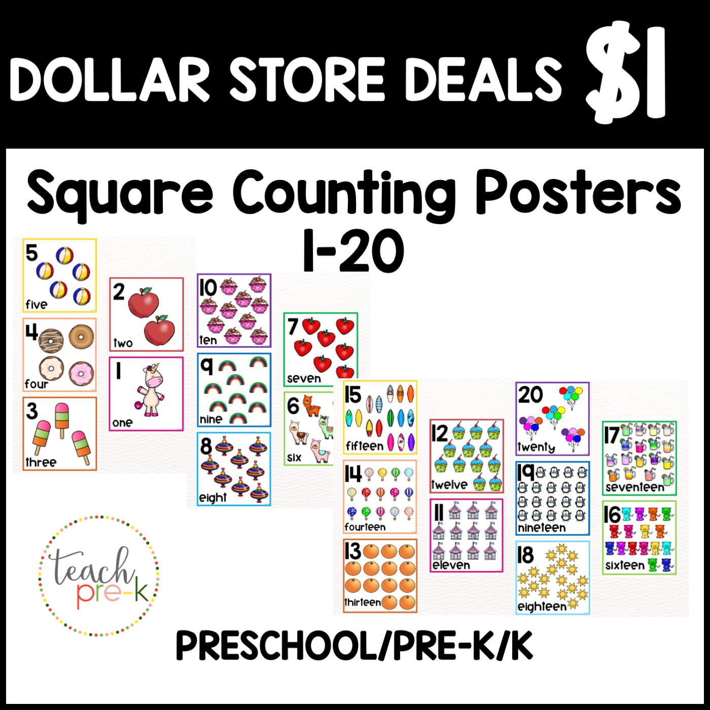 Square Counting Posters 1-20