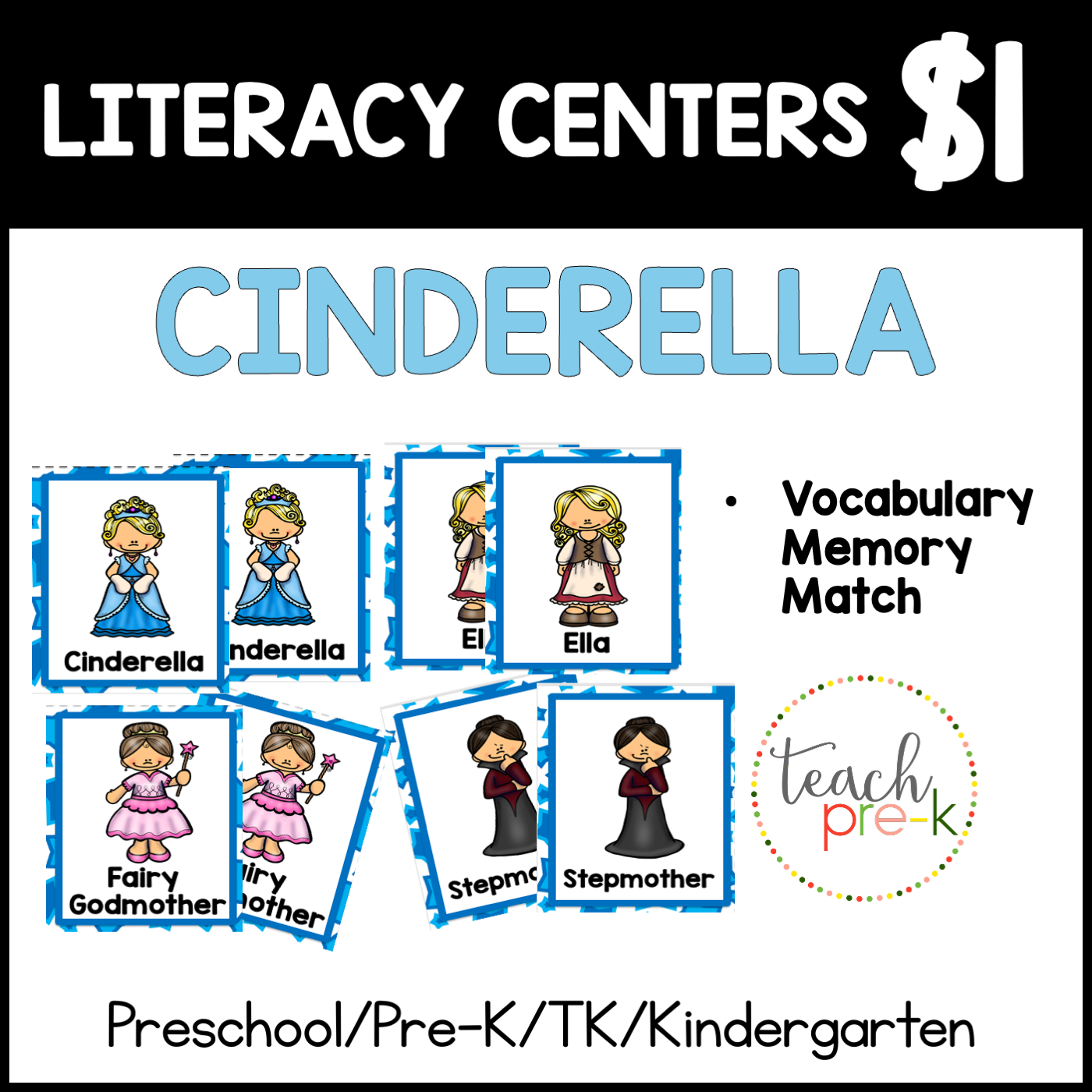 Cinderella Literacy Center/Vocabulary Memory Matching