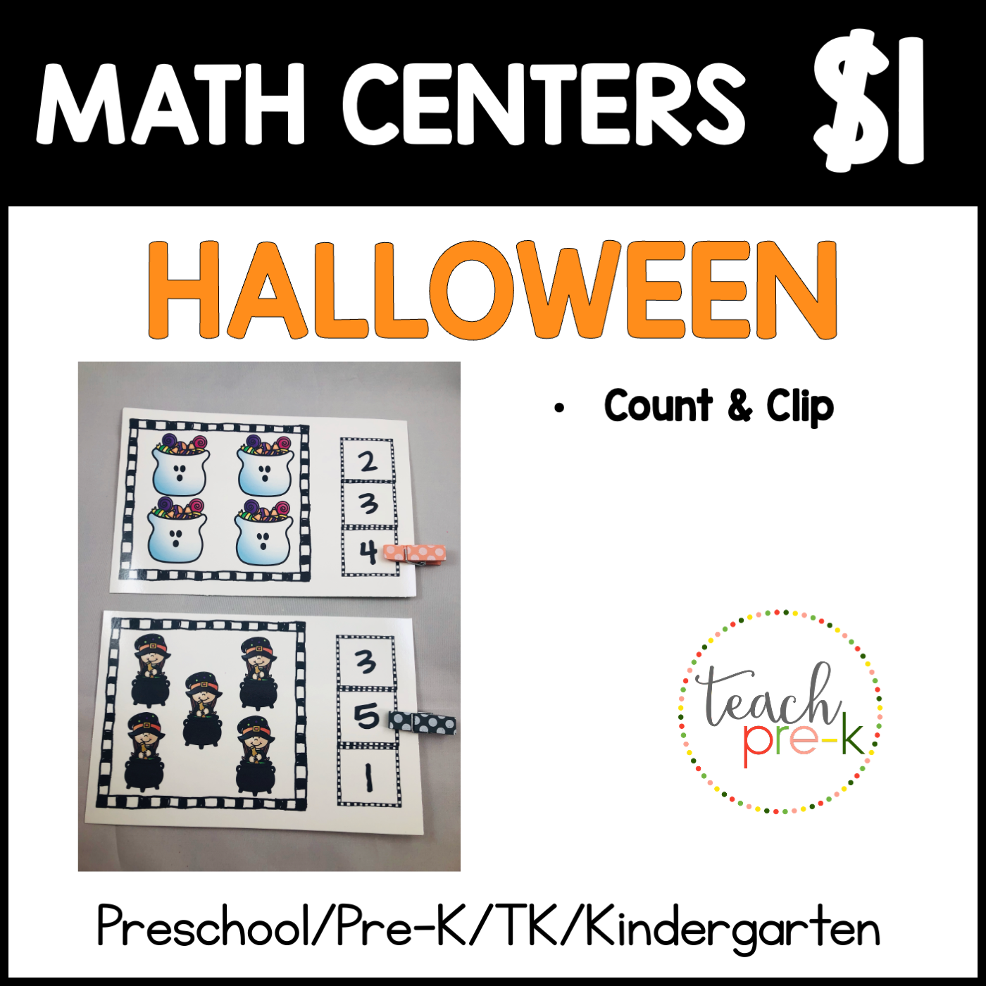 Halloween Math Centers/Count & Clip