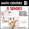 5 Senses Math Centers/Count & Trace, & Spin, Graph & Count