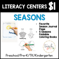 Seasons Literacy Centers/Journal Page & 5 Foldable Coloring Books