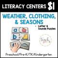 Weather Literacy Centers/Letter & Sound Match Puzzles