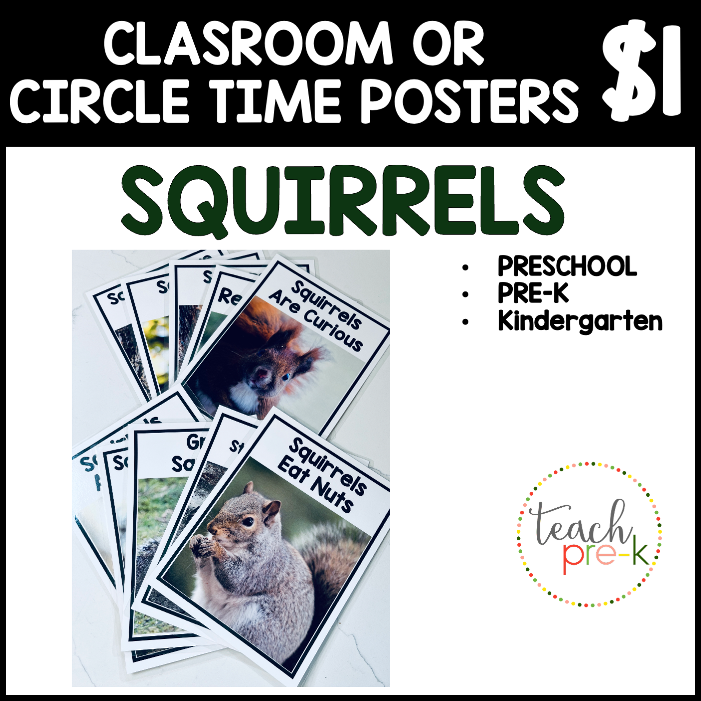 Forest Animals Poster Set/Squirrels