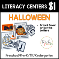 Halloween Literacy Centers/Draw & Cover or Dot the Letters