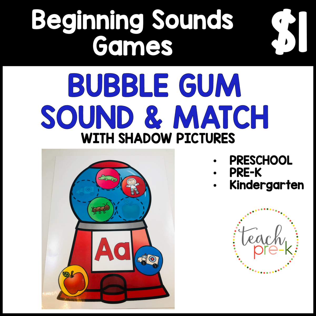 Alphabet Resources/Bubble Gum Sound & Match With Shadow Pictures