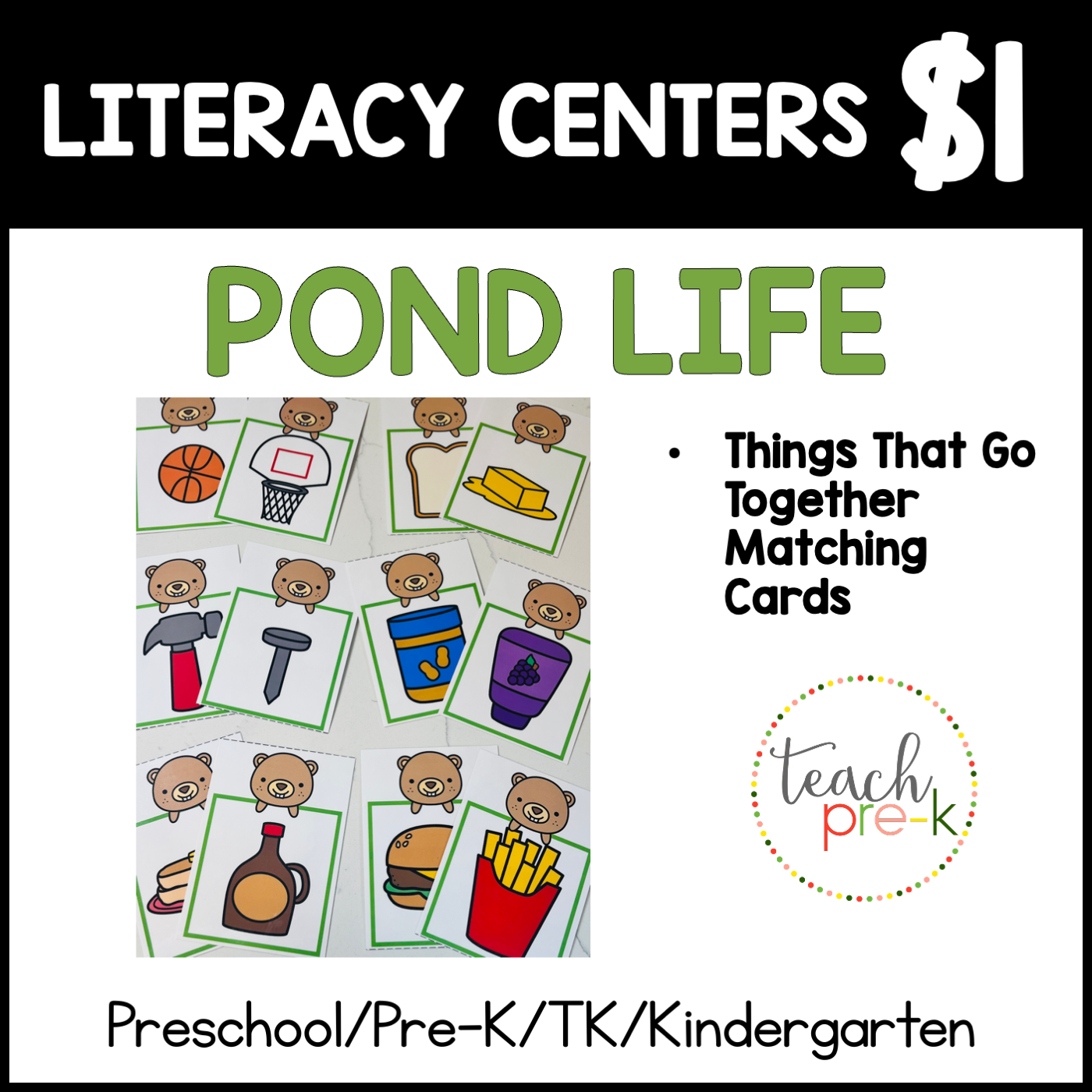 Pond Life Centers/ Things That Go Together Matching Cards