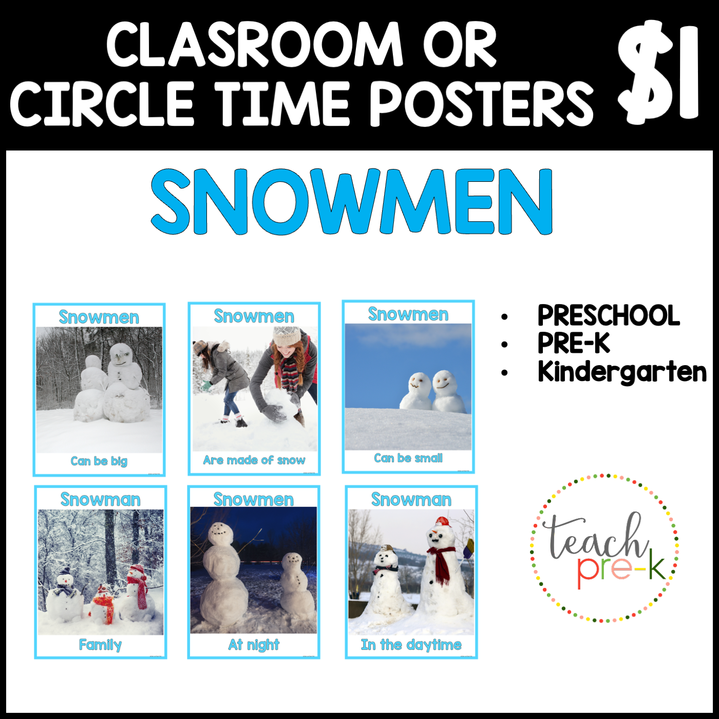 Snowmen Classroom Posters