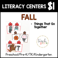 Fall Literacy Centers/Things That Go Together Matching Cards