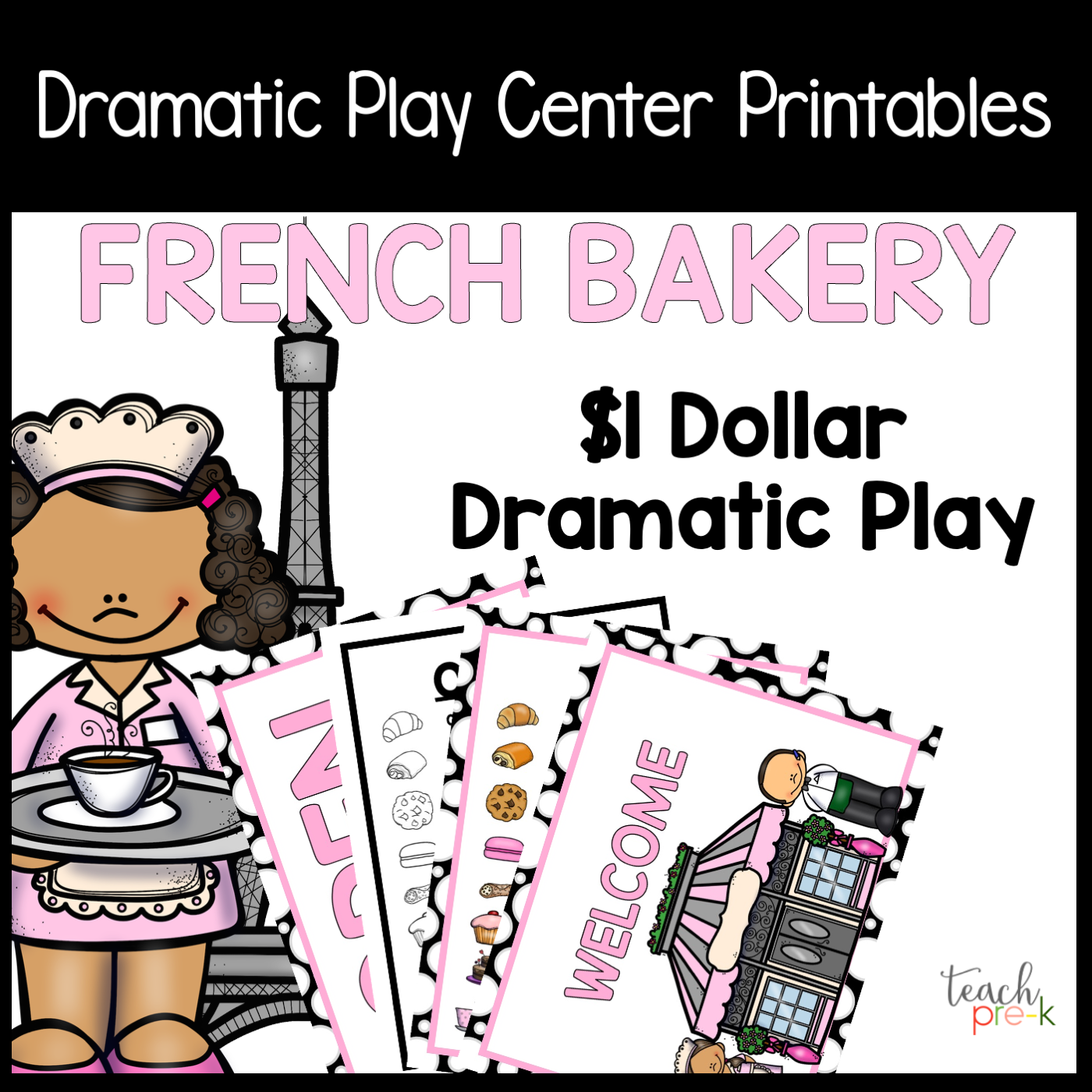 French Bakery/Pastry Shop Dramatic Play Set