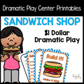 Sandwich Shop Dramatic Play Set