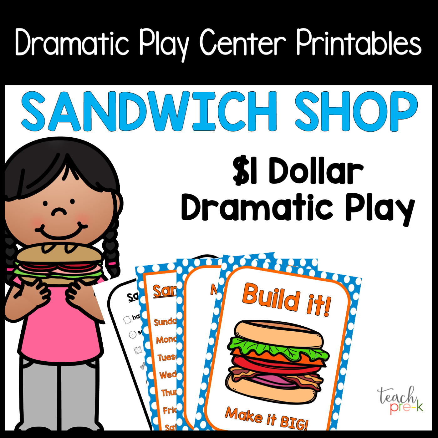 Sandwich Shop Dramatic Play Set