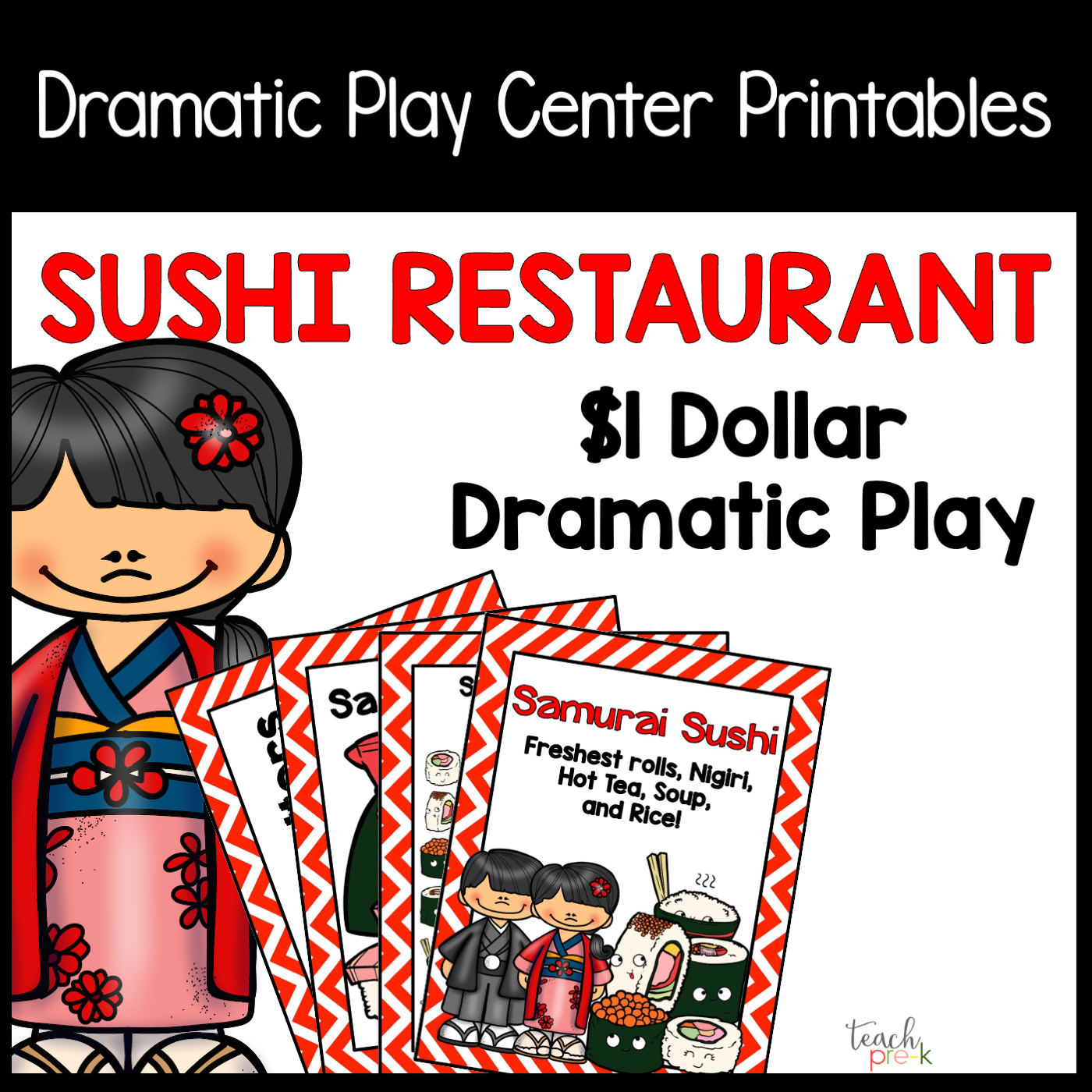 Sushi Restaurant Dramatic Play Set