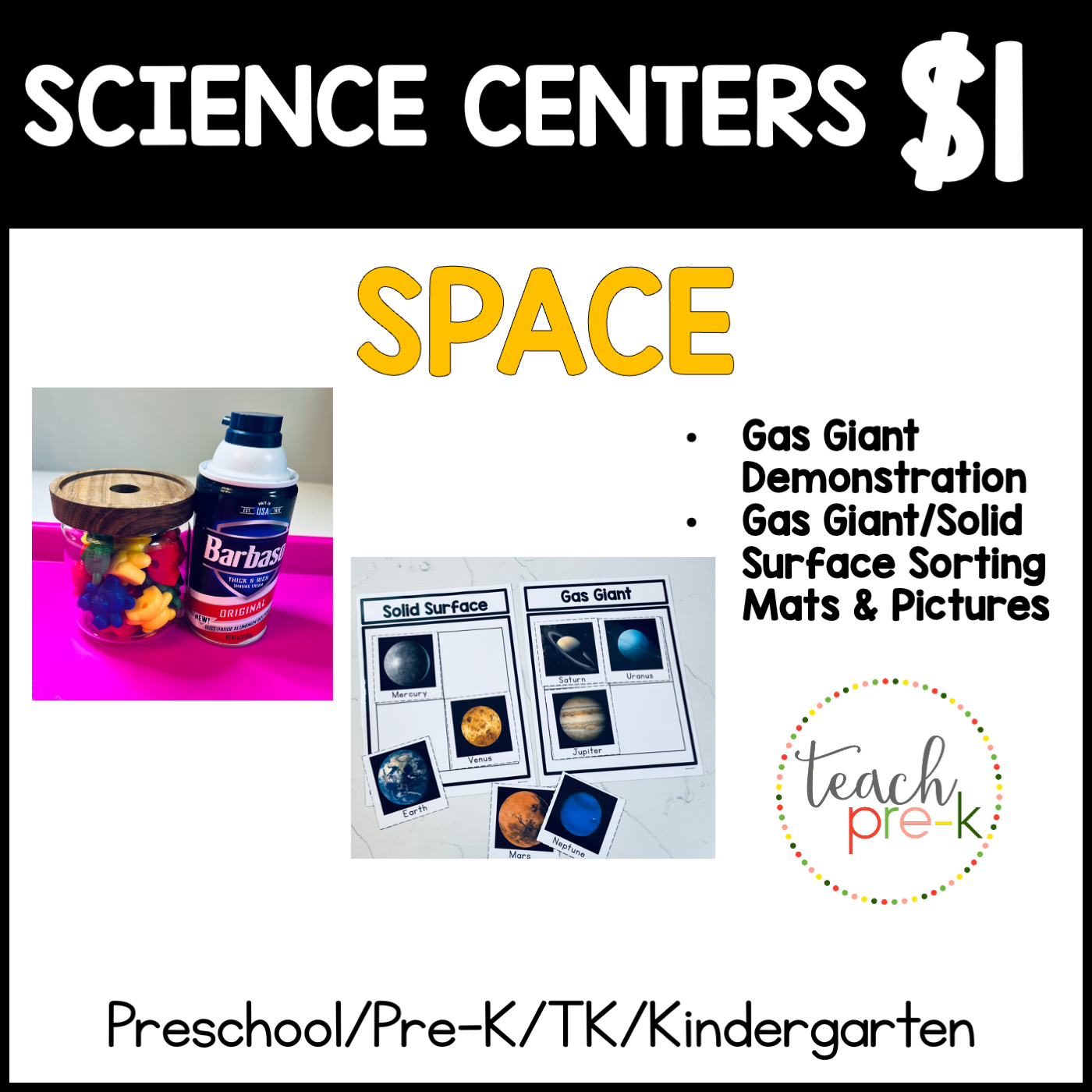 Space Science Centers/Gas Giant Demonstration, & Gas Giant, Solid Surface Planet Sorting Activity