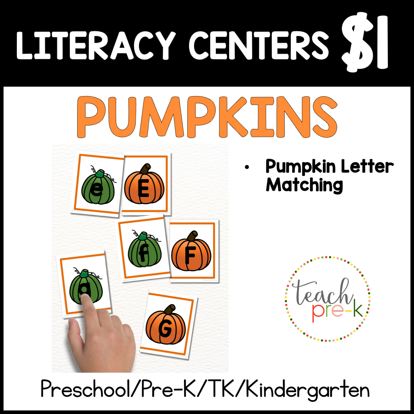 Pumpkin Literacy Centers/Pumpkin Letter Match