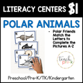 Polar Animals Literacy Center/Match the Letters, Complete the Picture