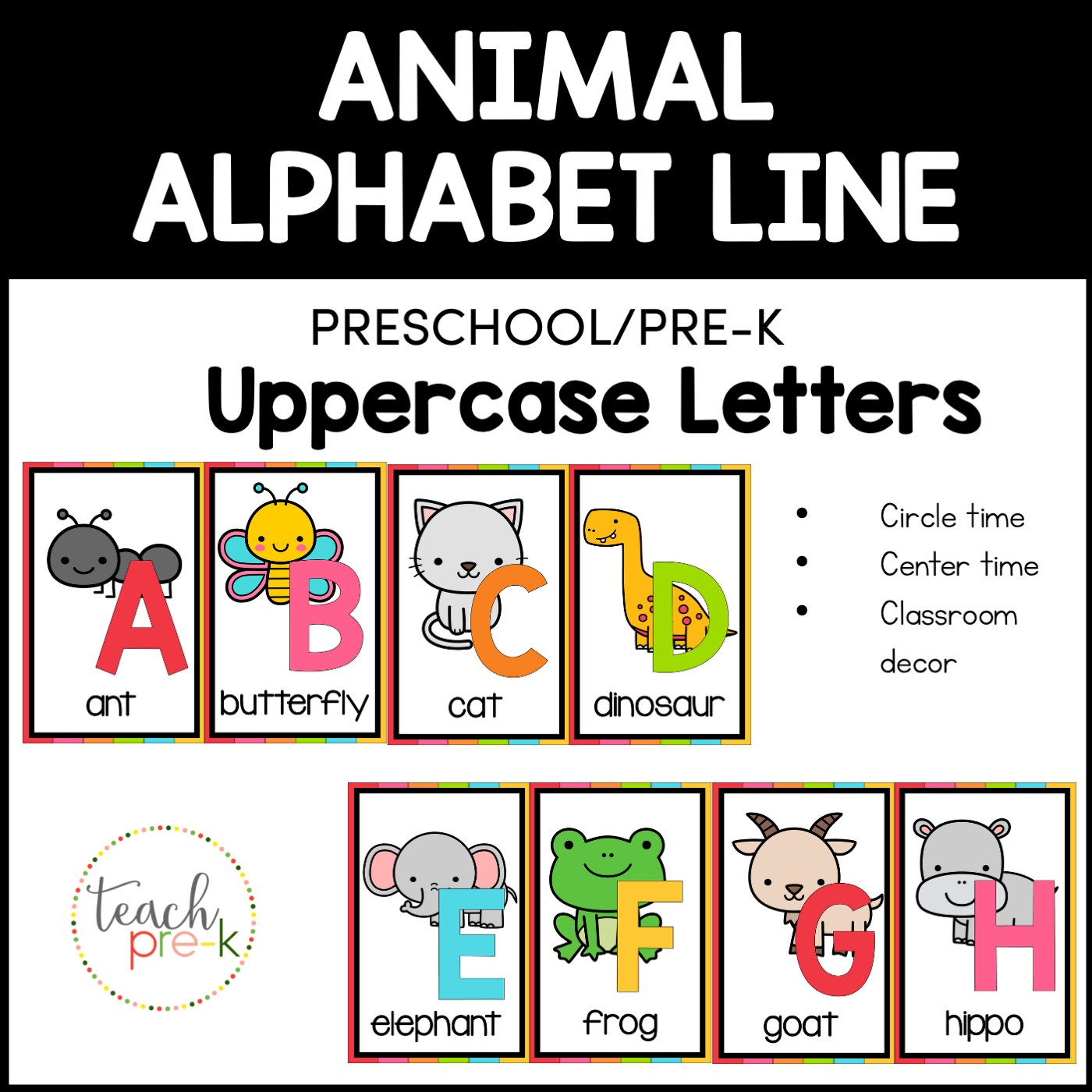 Animal Alphabet Line - Uppercase