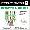 Princess & the Pea Literacy Center/Vocabulary Memory Match