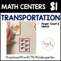 Transportation Math Centers/Finger Count & Match
