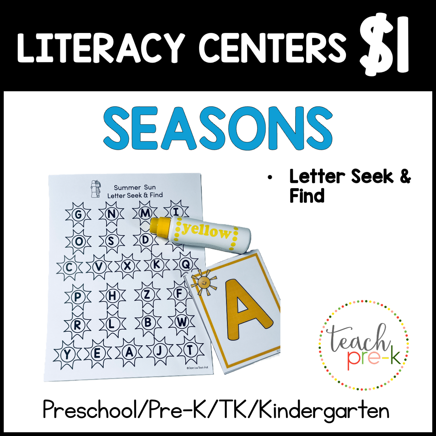 Seasons Literacy Centers/Letter Seek & Find