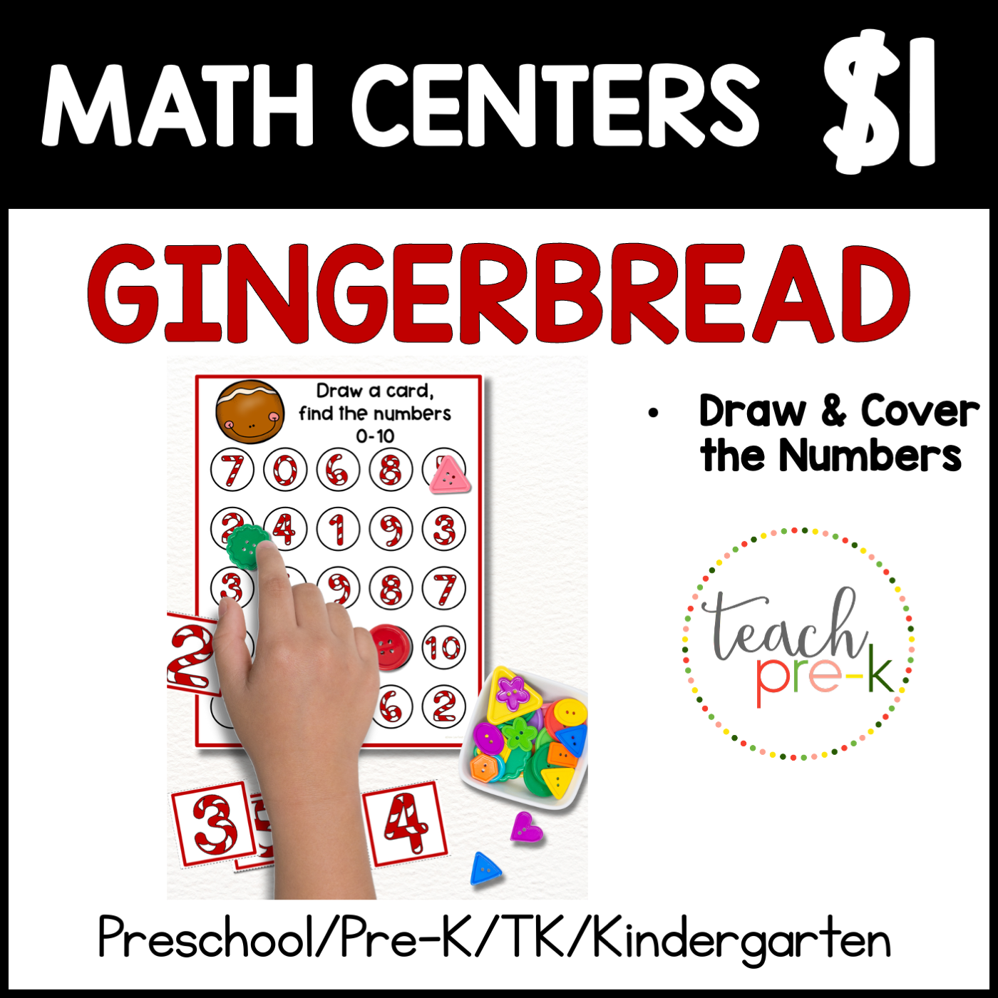 Gingerbread Math Centers/Draw & Cover the Numbers