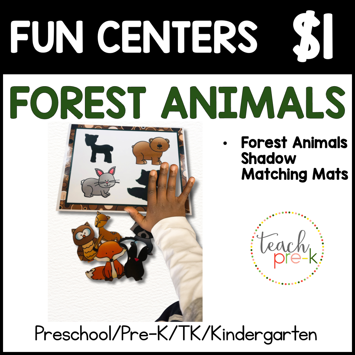 Forest Animals Fun Centers/Shadow Matching Mats