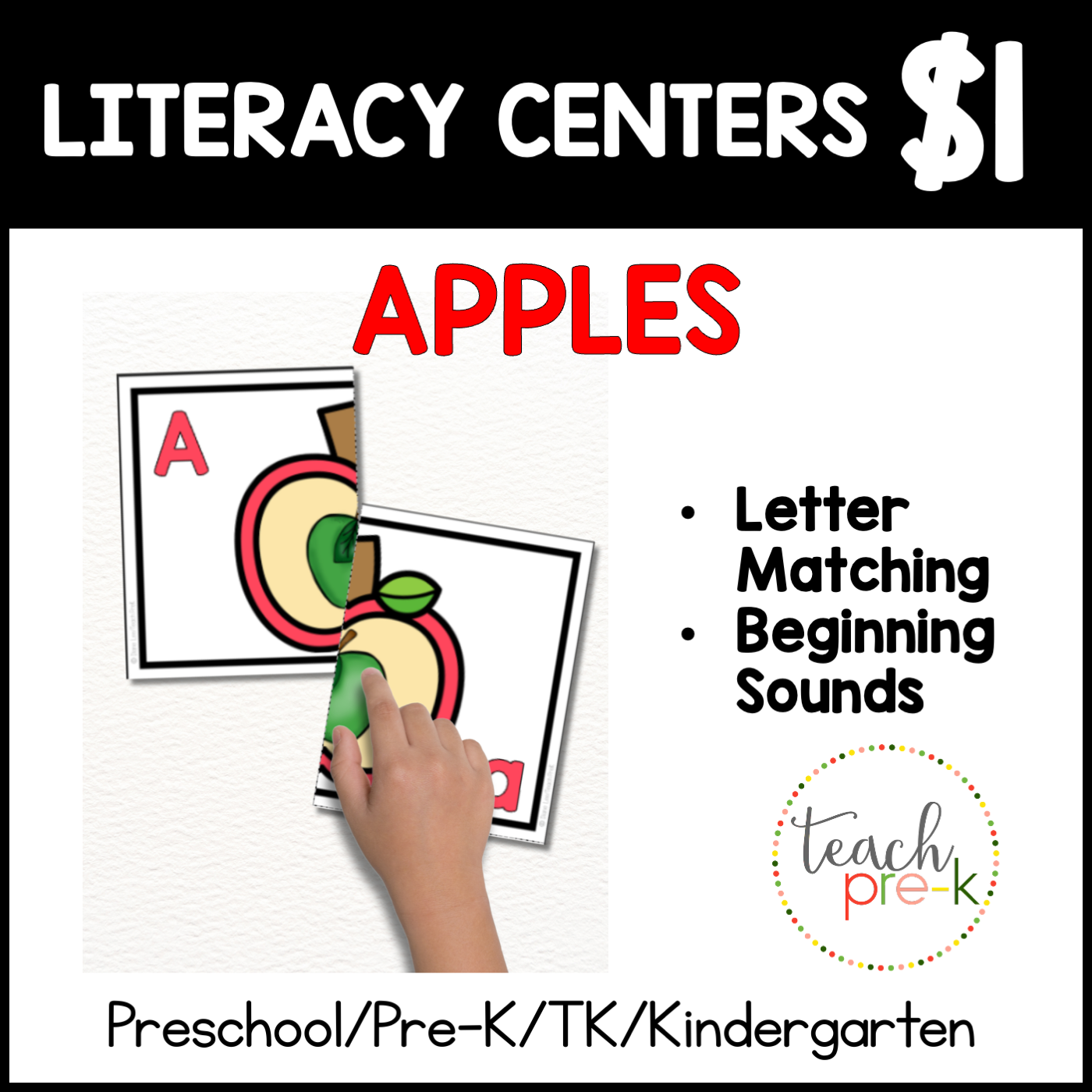 Apples Literacy Centers/Letter & Sound Match Cards