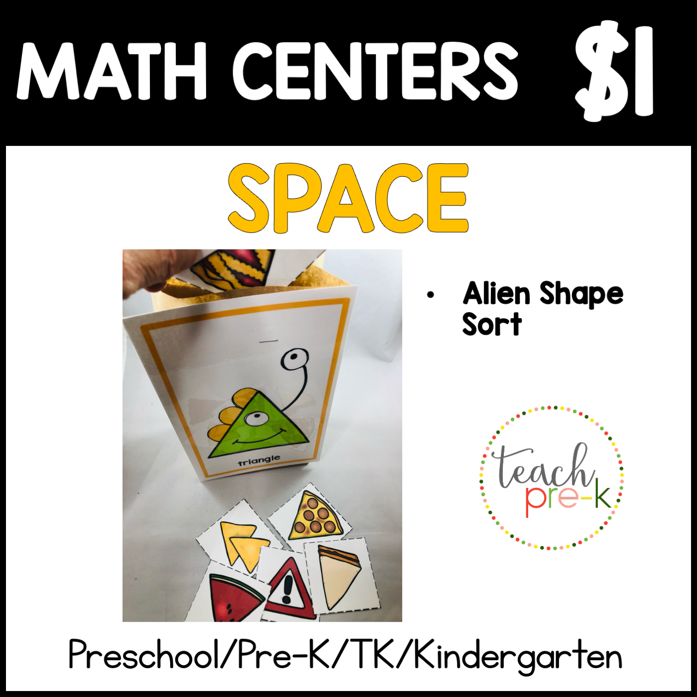 Space Math Centers/Alien Shape Sort