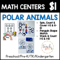 Polar Animals Math Centers/Penguin Shape Match Mats, Stack & Count, & Spin, Count & Cover