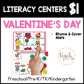Valentine's Day Literacy Centers/Rhyme & Cover Mats