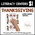 Thanksgiving Literacy Centers/Pilgrim Letter Match
