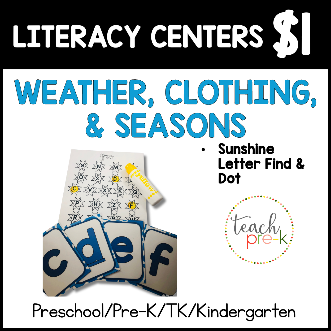 Weather Literacy Centers/Letter Seek & Find