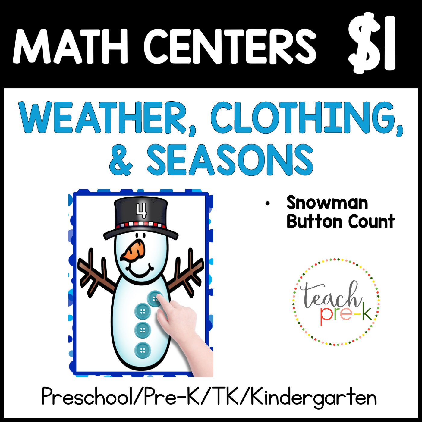 Weather Math Centers/Snowman Button Count